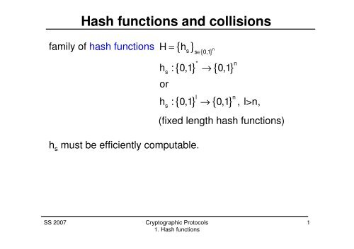 hash functions