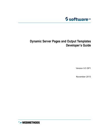 Dynamic Server Pages and Output Templates Developer's Guide
