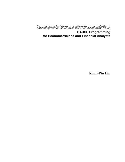 COMPUTATIONAL ECONOMETRICS