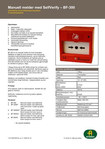 BF-300 - Autronica - Autronica Fire and Security