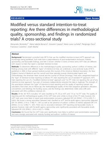 Modified versus standard intention-to-treat reporting: Are ... - Trials
