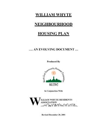 william whyte neighbourhood housing plan - City of Winnipeg