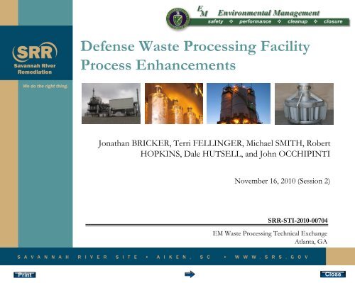 Dwpf Defense Waste Processing Facility Process Enhancements