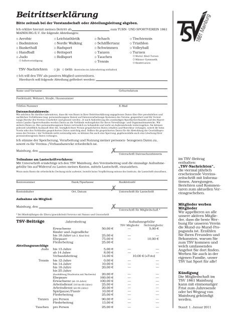 TSV-Nachrichten 2/2011 - des TSV 1861 Mainburg eV