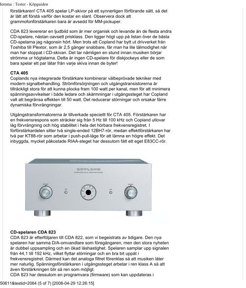 Copland CDA823/CTA405 - Audioactive