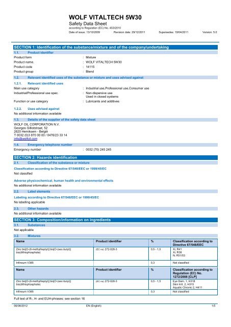 Safety Data Sheets (SDS) — Insects Limited