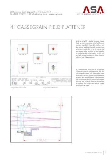 4â Cassegrain Field Flattener - Astro Systeme Austria