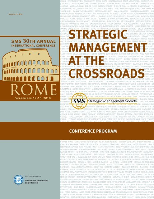 STRATEGIC MANAGEMENT AT THE CROSSROADS