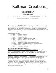 USA HF Series Adendum to Manual - Kaltman Creations LLC