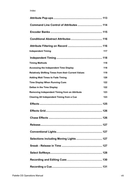 Rack Palette - Operators Manual - Strand Lighting