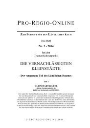 Kleinstadt-Bilder - Kleine Sozialgeschichte der ... - Pro-Regio-Online