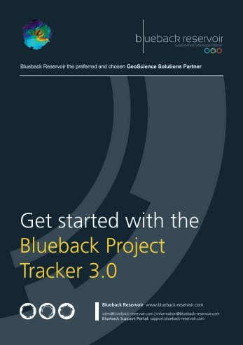 Blueback Project Tracker Getting Started Guide - Ocean