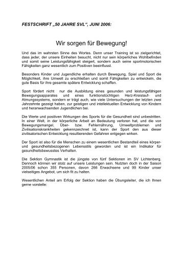 Bericht und Chronik fÃ¼r Festschrift "50 Jahre SVL" - SV Lichtenberg