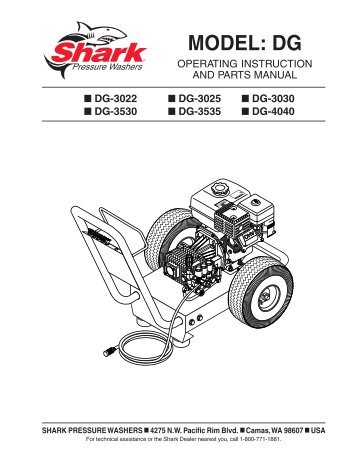 MODEL: DG - Shark Pressure Washers