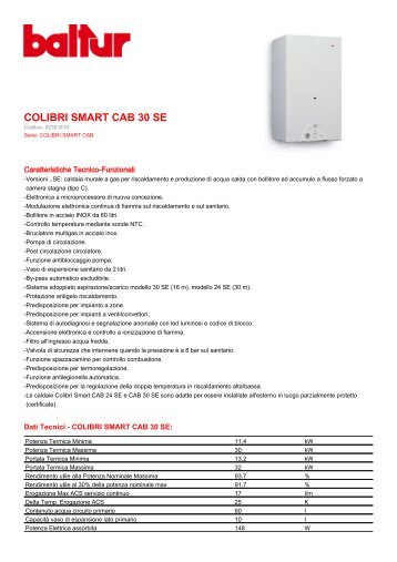 COLIBRI SMART CAB 30 SE - Certificazione energetica edifici