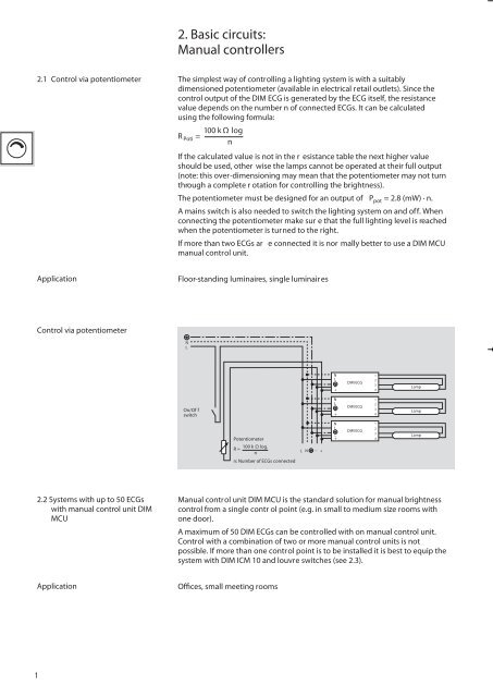 2. Basic circuits: Manual controllers - Intra lighting