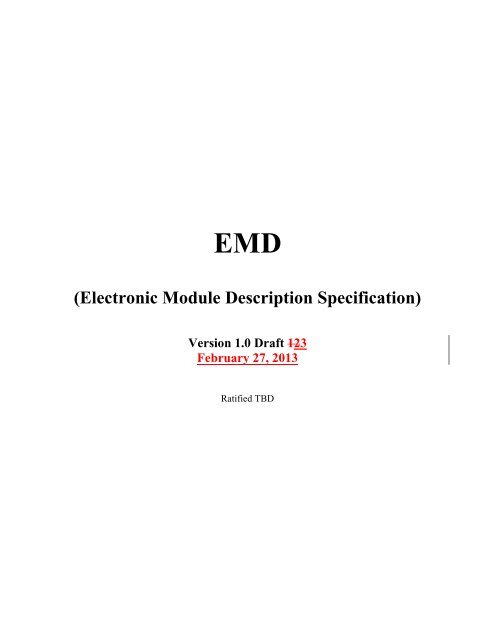 (Electronic Module Description Specification) - VHDL International (VI)