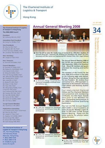 Annual General Meeting 2008 - The Chartered Institute of Logistics ...