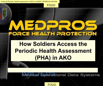 How Soldiers Access the Periodic Health Assessment (PHA) in AKO
