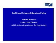 AAAS and Science Education Policy - Project 2061