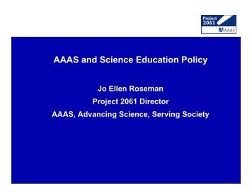 AAAS and Science Education Policy - Project 2061