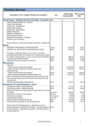 Cemetery Services (14.5 KB) - Cairns Regional Council