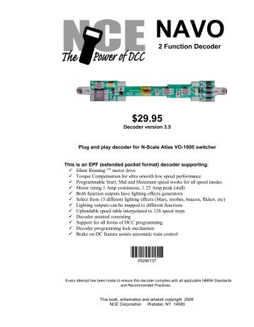 NAVO 2 Function Decoder $29.95 - NCE