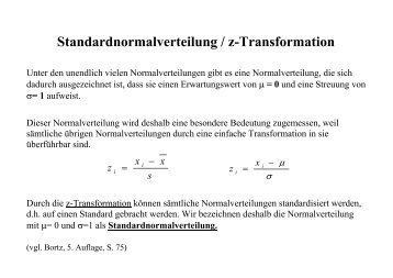 Standardnormalverteilung / z-Transformation - IPdS in Kiel