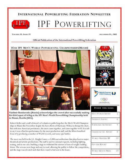 IPF POWERLIFTING - International Powerlifting Federation IPF