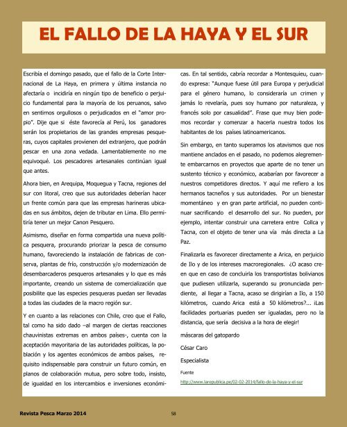 Revista Pesca Marzo 2014