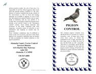 Pigeon Brochure - Vector Control Services - Alameda County