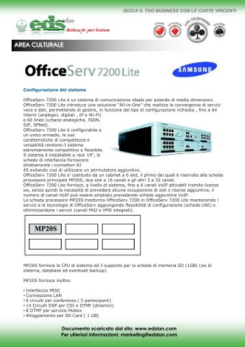 OfficeServ 7200 Lite - EDSlan