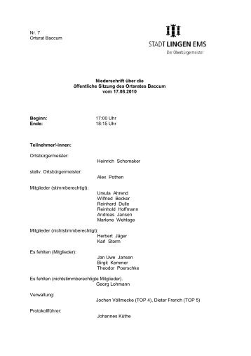 Protokoll vom17.08.2010 - SPD Baccum