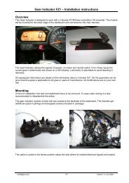 Gear Indicator FZ1 â Installation instructions Overview Mounting