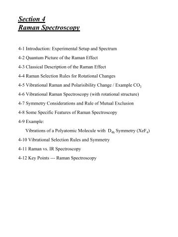 Section 4 Raman Spectroscopy