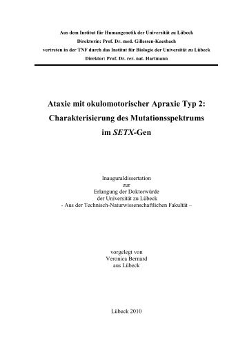 Ataxie mit okulomotorischer Apraxie Typ 2: Charakterisierung des ...