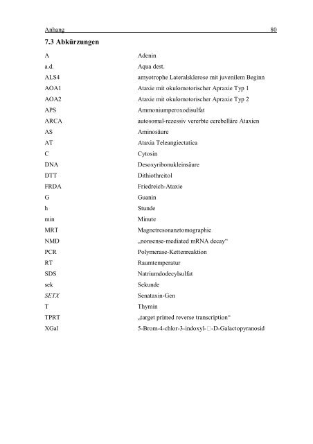 Ataxie mit okulomotorischer Apraxie Typ 2: Charakterisierung des ...