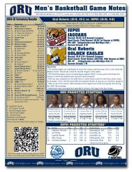 Men's Basketball Game Notes - Oral Roberts University Athletics