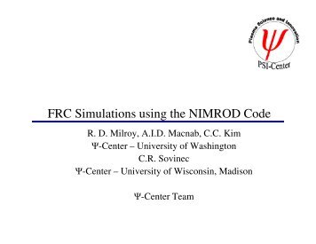 FRC Simulations using the NIMROD Code