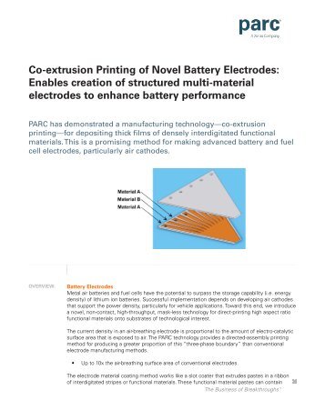 Co-extrusion Printing of Novel Battery Electrodes: Enables ... - Parc