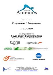 Programma zat - Royal Ghent Swimming Club