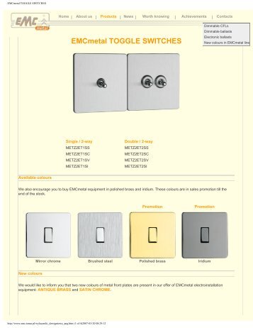 EMCmetal TOGGLE SWITCHES