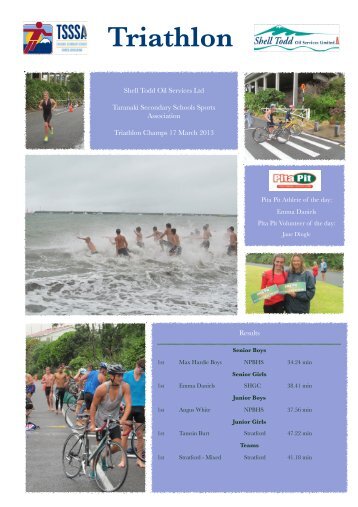 TSSSA Triathlon Results - Taranaki Secondary School Sport ...