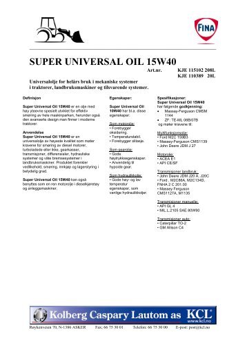 Super Universal Oil 15w40