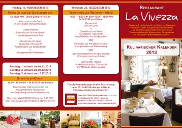 Kulinarischer Kalender (PDF) - Hotel VIVA CREATIVO