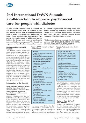a call-to-action to improve psychosocial care for people with ... - DAWN