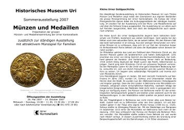 Flyer der Ausstellung - Historisches Museum Uri