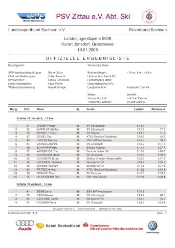 Landessportbund Sachsen e.V. Skiverband Sachsen ... - PSV Zittau