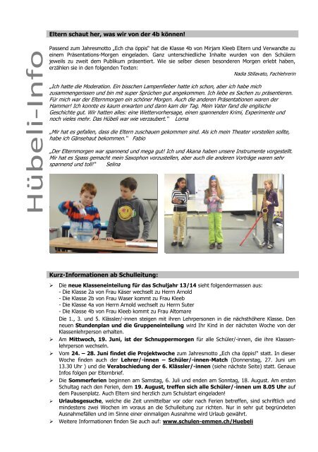 HÃƒÂ¼beli-Info 22 - Schulen Emmen