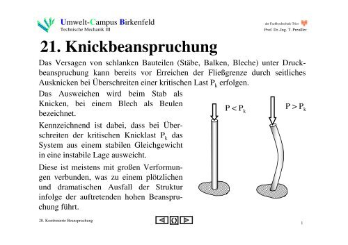 21 Knickbeanspruchung - Umwelt-Campus Birkenfeld